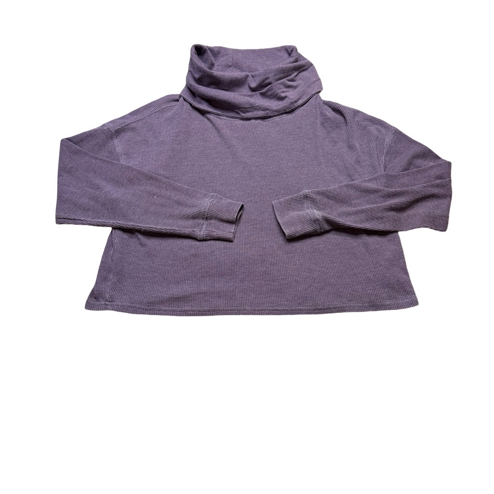 ✨💜 Mono B Cropped Cowl Neck Long Sleeve Top Purple Size S 💜✨